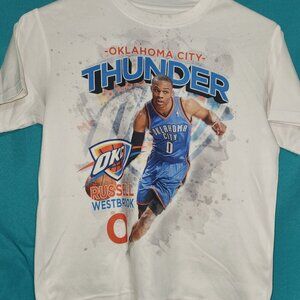 Kids' White OKC Thunder Russell Westbrook #0 T-Shirt